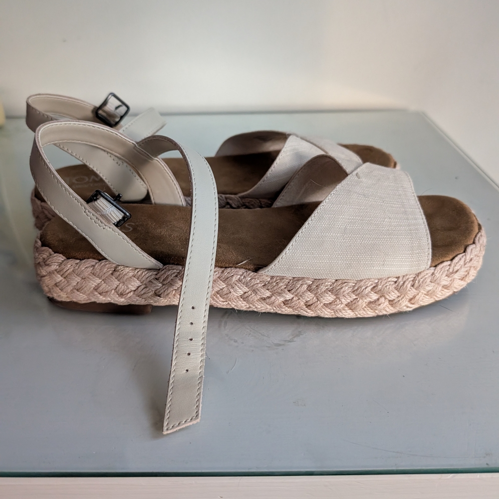 Toms Women's Cream Espadrille Sandals